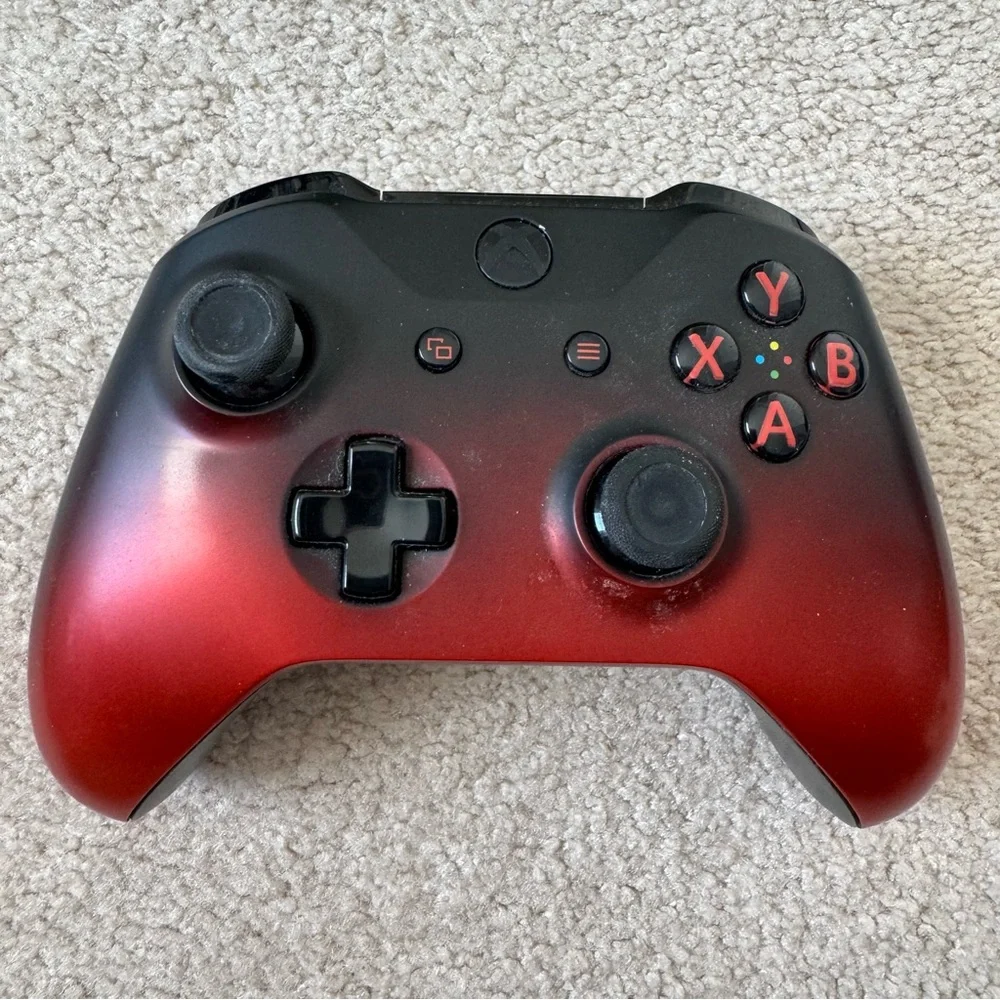 Red/Black Wireless Microsoft Xbox One Controller Model 1708: Untested/for parts